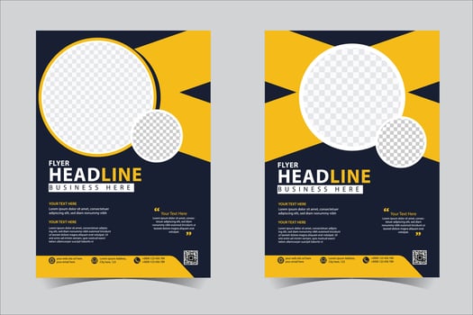 Brochure template layout design. Corporate business annual report, catalog, magazine, flyer mockup. Creative modern bright concept Yellow and Black color vector