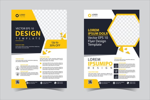 Brochure template layout design. Corporate business annual report, catalog, magazine, flyer mockup. Creative modern bright concept Yellow and Black color vector