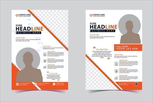 Brochure template layout design. Corporate business annual report, catalog, magazine, flyer mockup. Creative modern bright concept Orangecolor vector