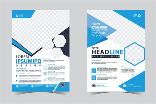 Brochure template layout design. Corporate business annual report, catalog, magazine, flyer mockup. Creative modern bright concept Blue color vector