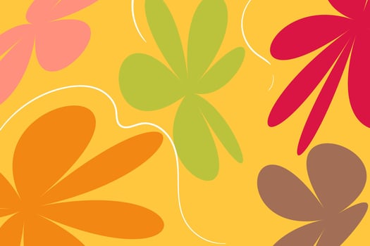 Background Hand drawn organic shapes green natural leaves, floral, line art pattern decoration element of tropical leaves, flowers and branches, decorative abstract art vector seamless