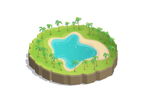Isometric tropical island vector