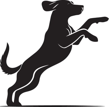 Dog Pose vector silhouette illustration black color