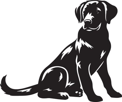 Dog Pose vector silhouette illustration black color