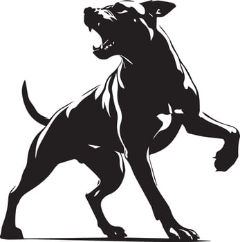 Dog Pose vector silhouette illustration black color