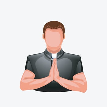 praying priest silhouette vector