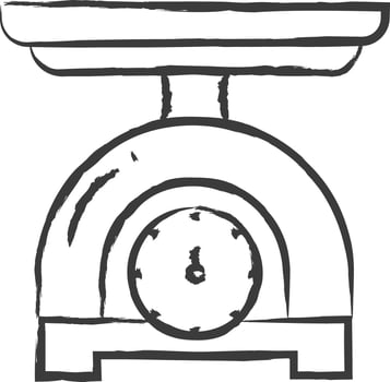 scale machine hand drawn vector illustration