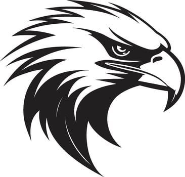 Powerful Majesty Black Eagle Icon in Vector Aerial Dominance Black Eagle Design Logo
