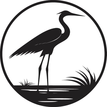 Stylish Black Heron Symbol Heron Artwork for Modern Branding vector