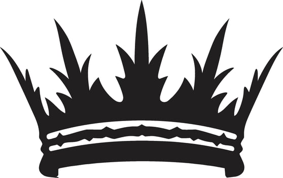 Black and Regal Crown Vector Symbol Royal Mastery Crown Logo in Monochrome
