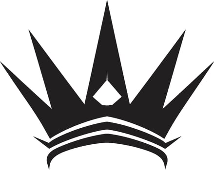 Black and Exquisite Crown Vector Symbol Elegant Sovereignty Crown Design in Black