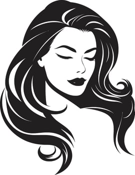 Mystical Beauty Logo with a Womans Face in Black Elegant Lines Black Female Face in Logo vector