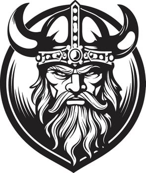 Odins Avatar A Mighty Viking Mascot Midnight Marauder A Stealthy Viking Emblem vector