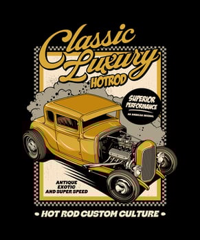 Classic Luxury Hotrod. Vintage Vehicle Vector Style.