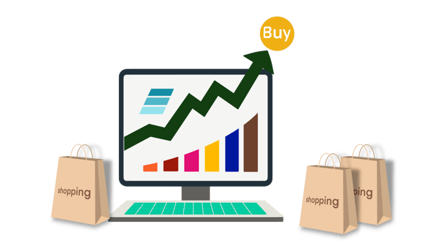 Online shopping concept with miniature shopping cart standing in front of laptop, online shopping, Marketplace platform website, technology, ecommerce, shipping delivery, online payment png