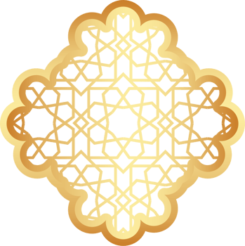 Islamic golden frame shape. Ramadan window with ornament. Oriental decoration design. Arabian traditional element png