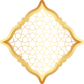 Islamic golden frame shape. Ramadan window with ornament. Oriental decoration design. Arabian traditional element png