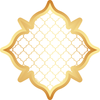 Islamic golden frame shape. Ramadan window with ornament. Oriental decoration design. Arabian traditional element png