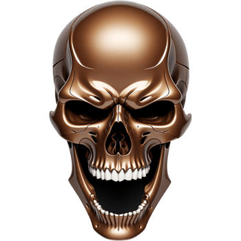 Realistic brown human head skull shirt design. AI Generative png