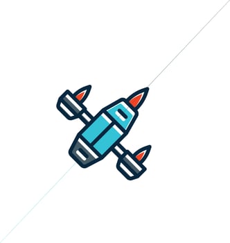 Space Interceptor Vector Thick Line Filled Dark Colors