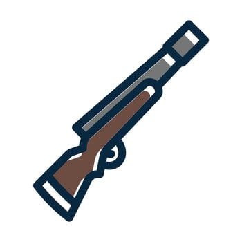 Shotgun Vector Thick Line Filled Dark Colors