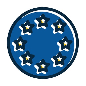 EU Vector Thick Line Filled Dark Colors