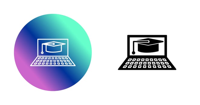 Unique Online Graduation Vector Icon