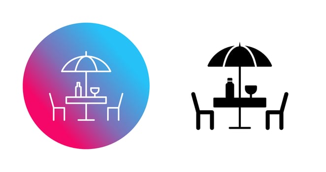 Unique Cafe Table Vector Icon