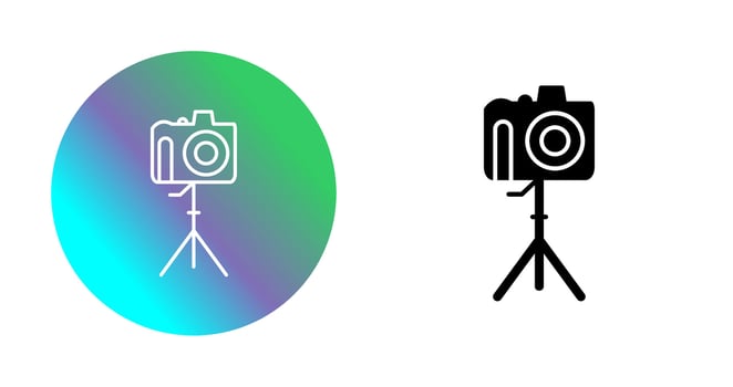Unique Camera on Stand Vector Icon