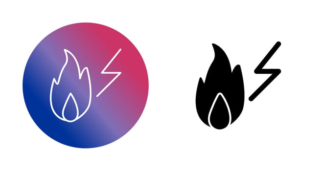 Unique Electricity Fire Vector Icon
