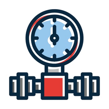 Pressure Gauge Vector Thick Line Filled Dark Colors