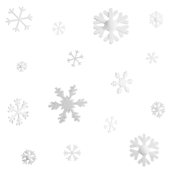 White snowflakes falling clipart flat design icon isolated on transparent background, 3D render Christmas and winter concept png