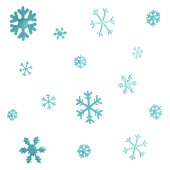 Blue snowflakes falling clipart flat design icon isolated on transparent background, 3D render Christmas and winter concept png