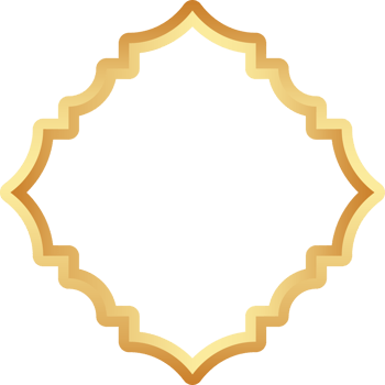 Islamic golden frame shape. Ramadan window with ornament. Oriental decoration design. Arabian traditional element and sign. png