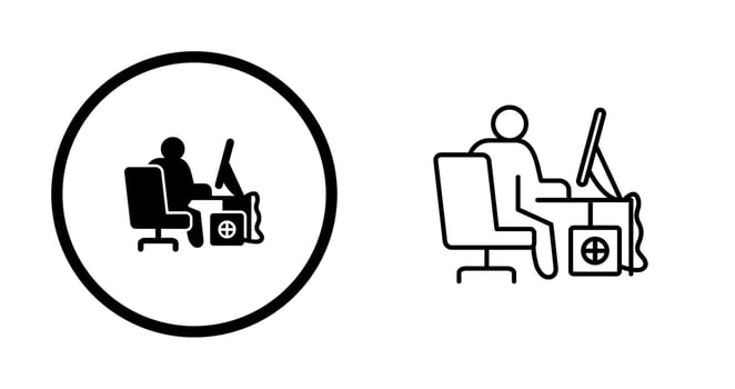 Computer Worker Vector Icon