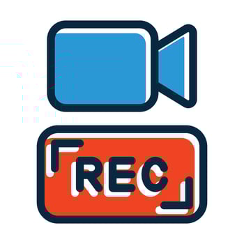 Video Recording Vector Thick Line Filled Dark Colors