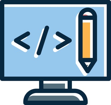 Website Design Vector Thick Line Filled Dark Colors