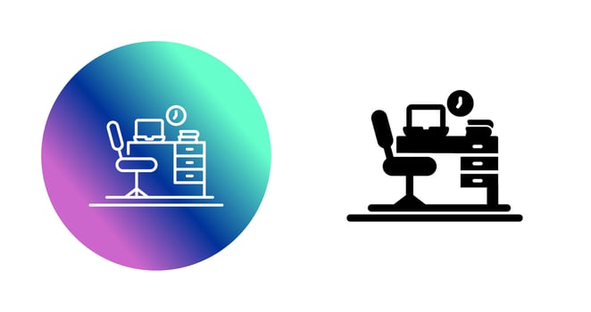 Office Desk Vector Icon