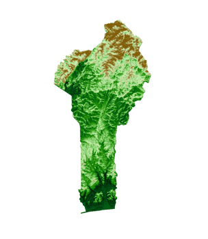 Benin Topographic Map 3d realistic map Color 3d illustration png