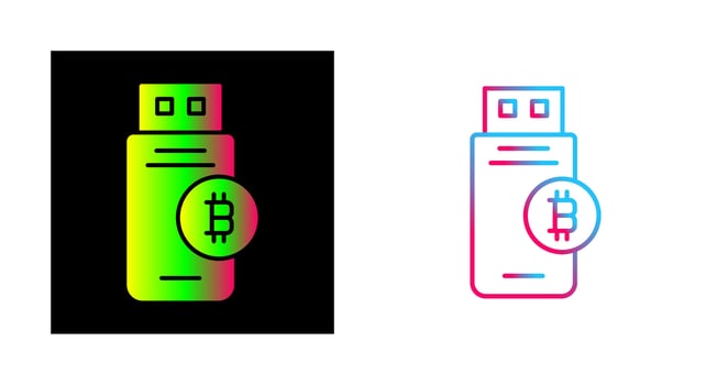 Bitcoin Usb Device Vector Icon