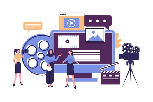 cinematography flat style illustration vector design