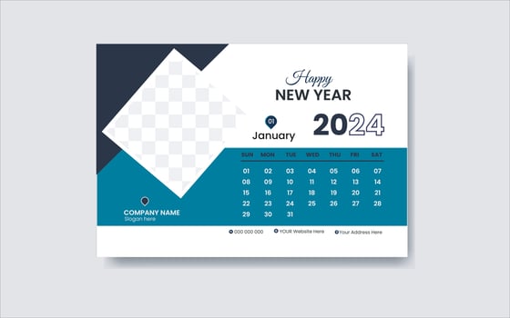 Desk calender design and tamplet design. vector