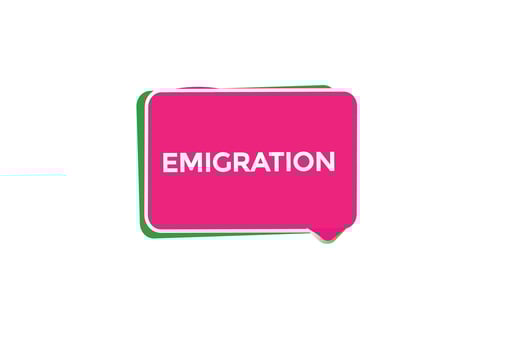 new emigration website, click button, level, sign, speech, bubble  banner, vector