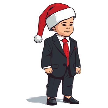 Beautiful Cute Baby Boy Wearing Santa Hat - Ai Generative png