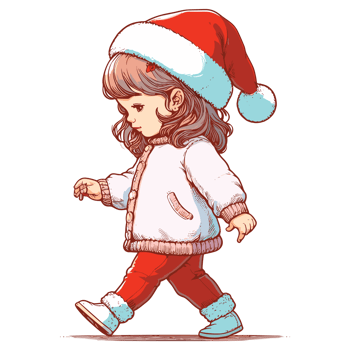 Cute Baby Girl Wearing Santa Hat - Ai Generative png