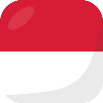 Monaco flag square 3D cartoon style. png