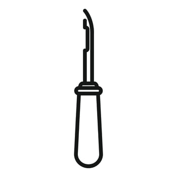 Sewing hook icon outline vector. Fabric craft accessories vector