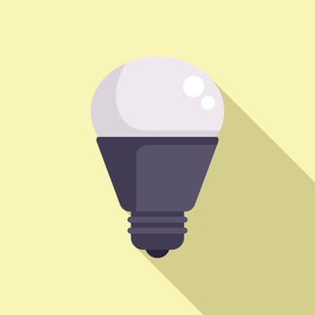 Round bulb icon flat vector. Smart light vector