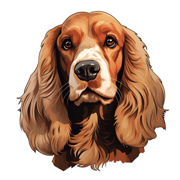 English Springer Spaniel Dog Puppy Artistic Style Painting Drawing Cartoon Style Illustration No Background Perfect for Print On Demand Merchandise AI Generative png