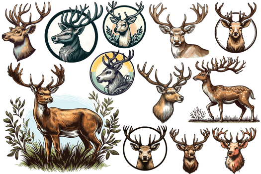 Christmas Reindeer Clipart - Ai Generative png